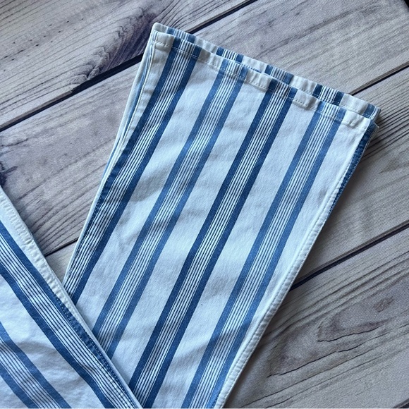 Wrangler Blue & White Striped Bailey Flare Retro Jeans - Picture 8 of 14